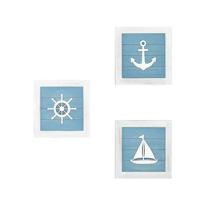 Décoration murale de plage sur le thème de l'océan, Art mural 3D avec étoile de mer, coquillage, sab