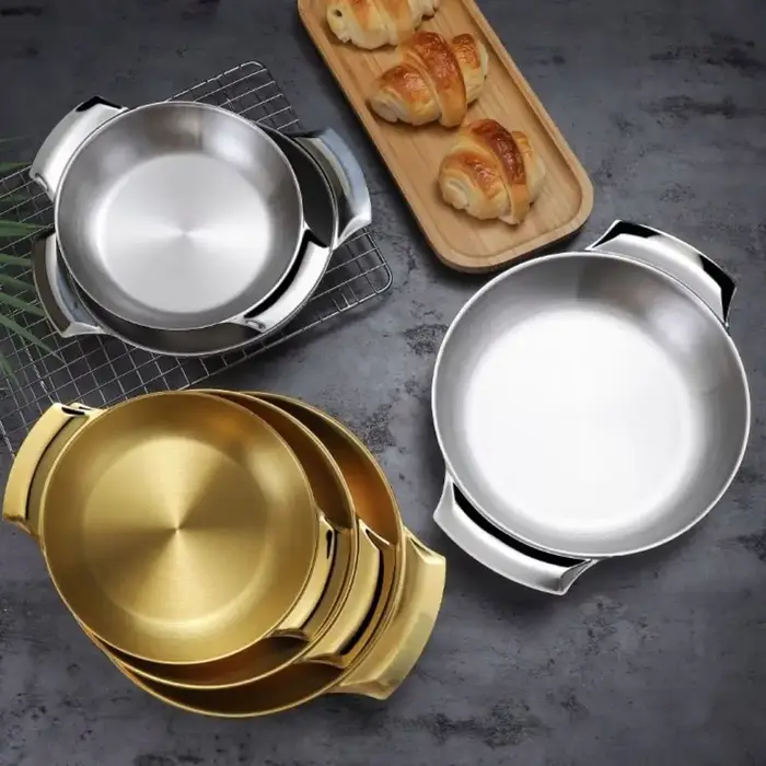 Assiettes à collation en acier inoxydable