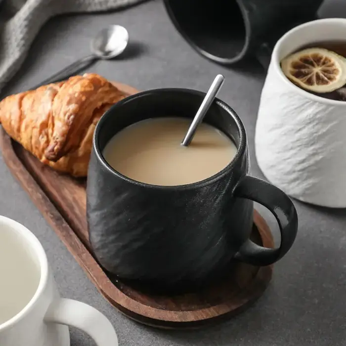 Tasse à café en céramique de bergame en pierre simple