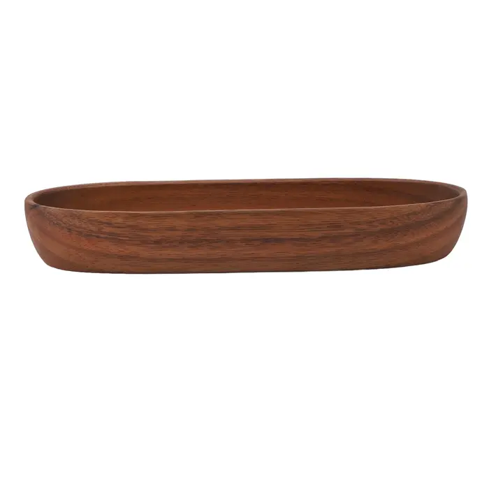 Bol à salade en bois, bol en bois multifonction en forme de bateau