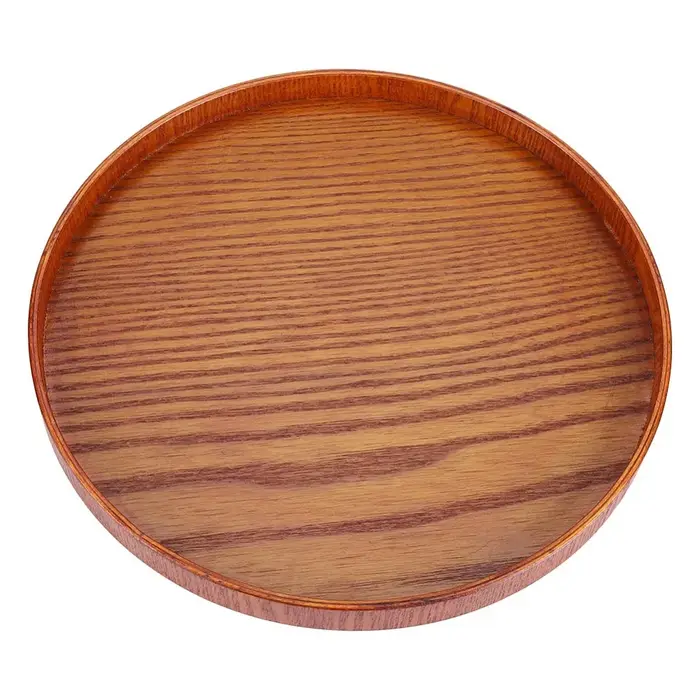 Plateau de service rond en bois