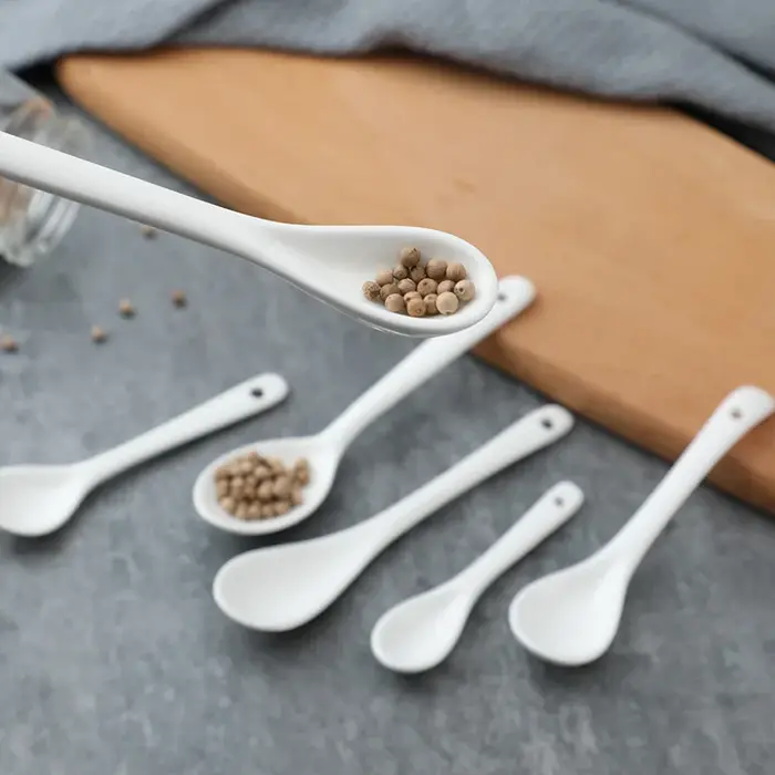 Mini Cuillères en Céramique pour Épices et Café, en Porcelaine, 8cm, 10cm, 12cm, 13cm, 50 Pièces