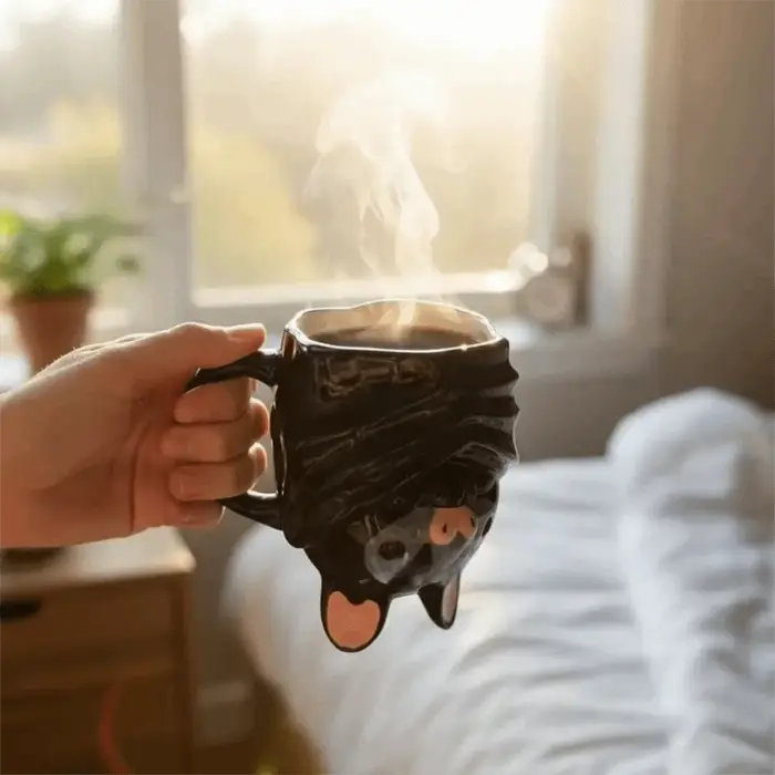 Tasse à café originale en forme de chauve-souris inversée