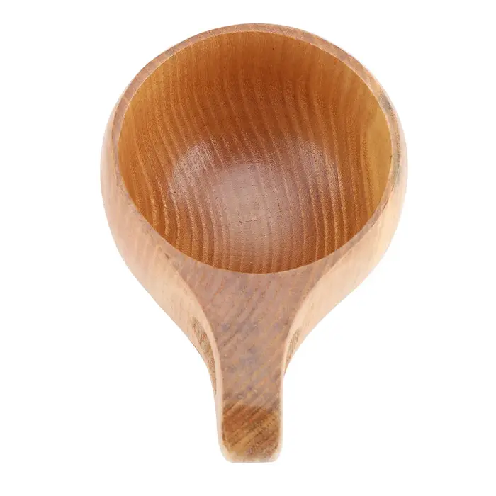 Tasse à café en bois portable avec poignée