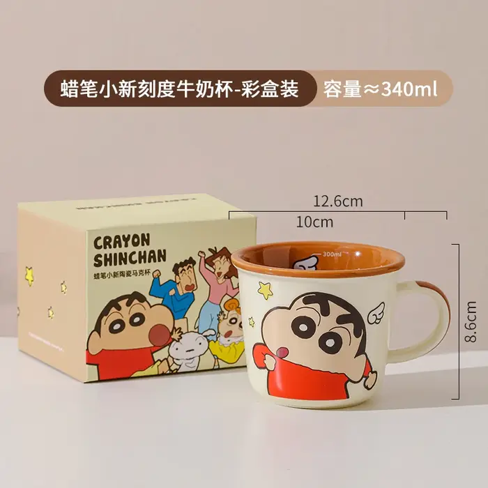 Crayon Shin-chan tasse dessin animé mignon série familiale céramique petit déjeuner lait café céréal
