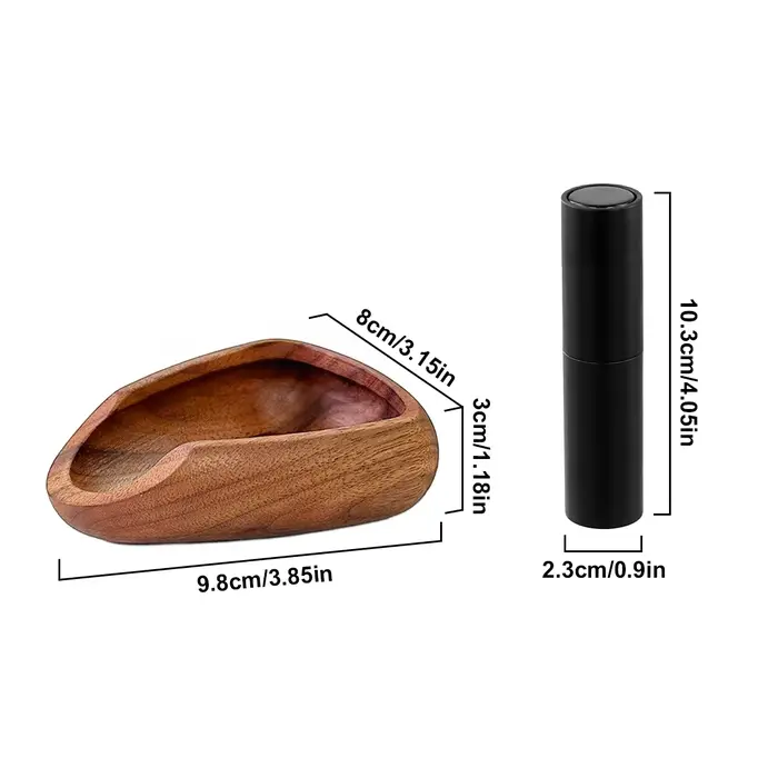 Plateau à grains de café en bois avec pulvérisateur noir élégant