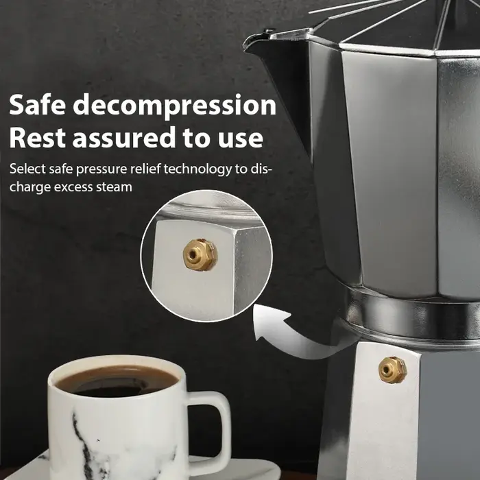 Bouilloire à café en aluminium Latte percolateur maison italienne octogonale Moka cafetière bureau voyage Camping en plein air expresso théière
