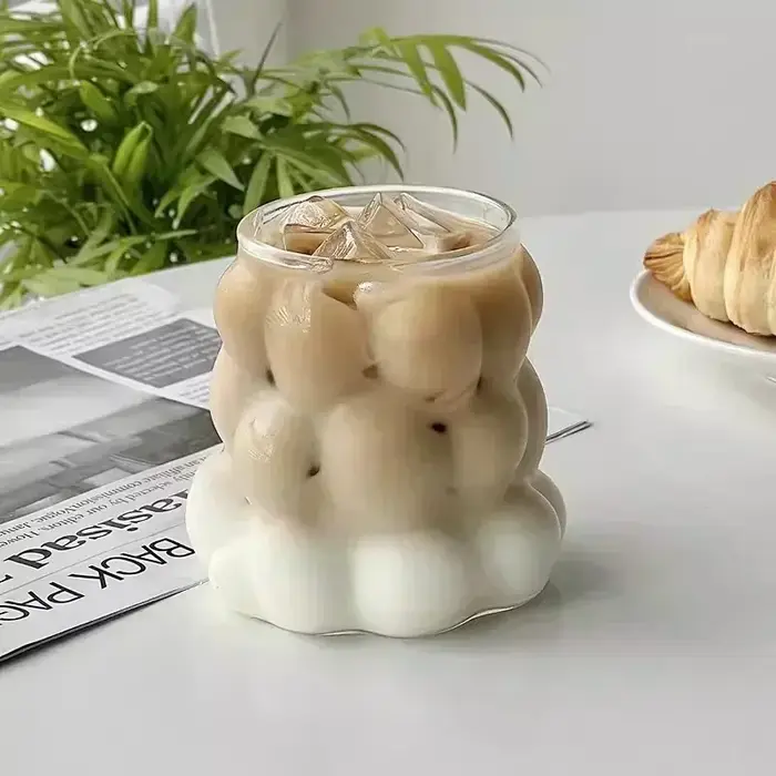 Tasse en verre Transparent irrégulière résistant à la chaleur