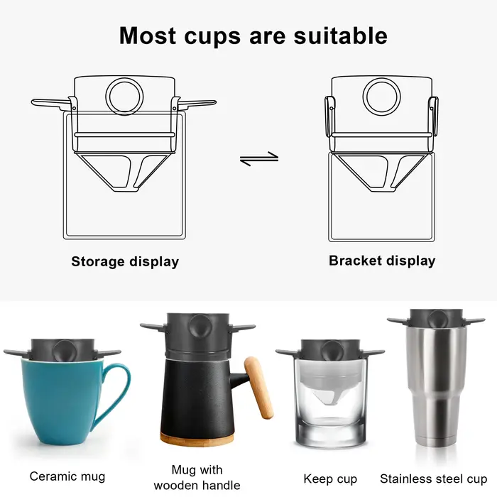 Cône de goutte à café pliable