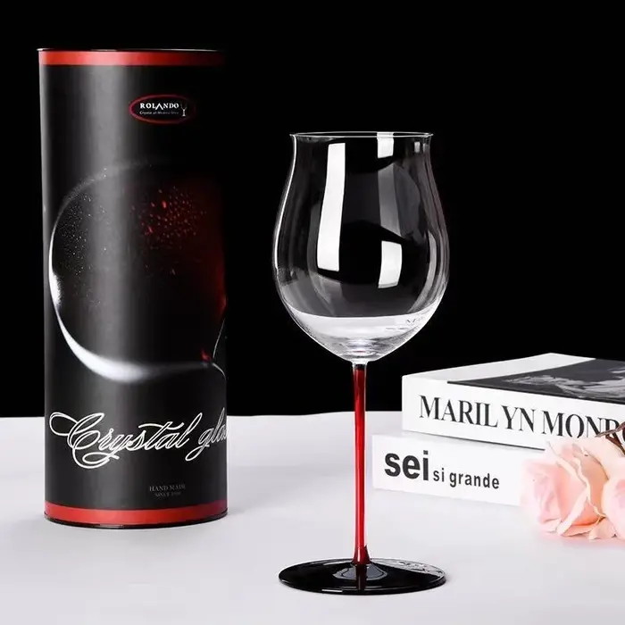 Verre à vin en cristal de grande capacité, gobelet bordeaux bordeaux, coffret cadeau, verres à pied