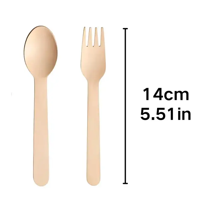 100 fourchettes/cuillères en bois jetables