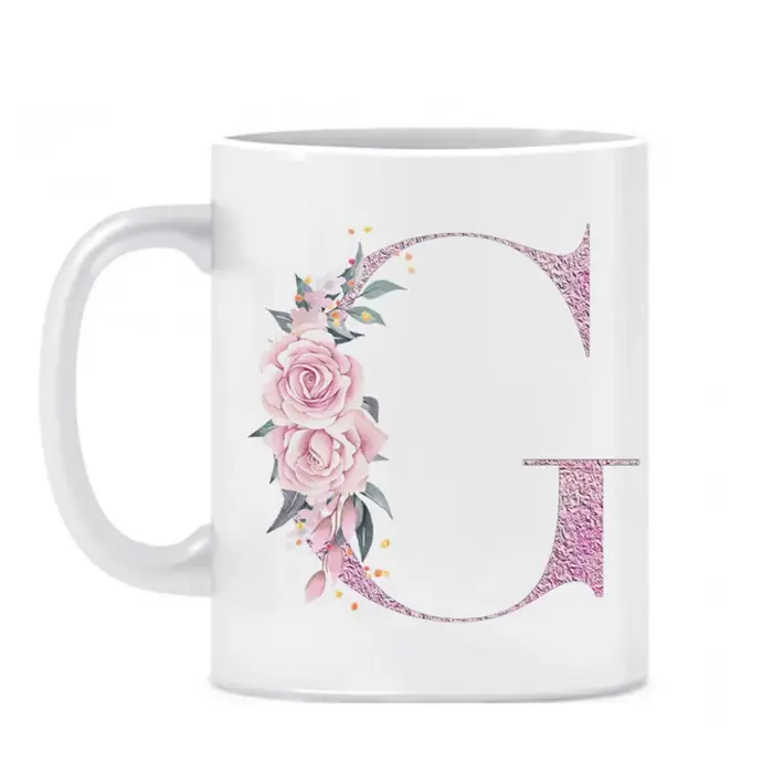 Tasse à café florale personnalisée avec nom
