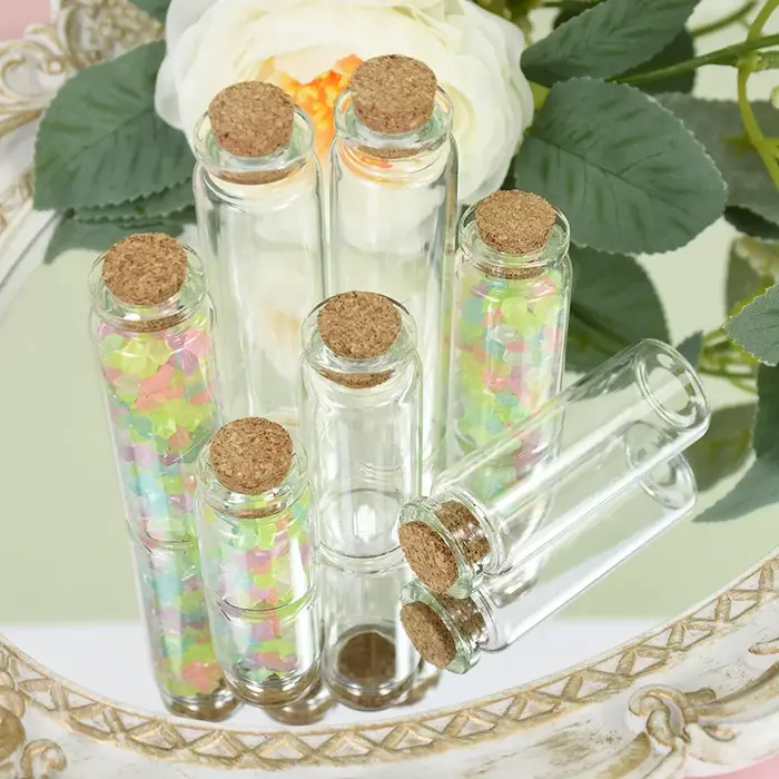 Lot de 5 mini-bocaux en verre transparent