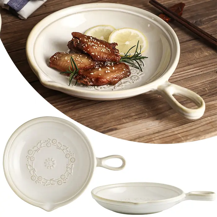 Assiette en céramique de style japonais rétro