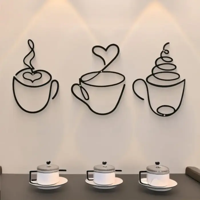 Ensemble de 3 décorations murales créatives pour café