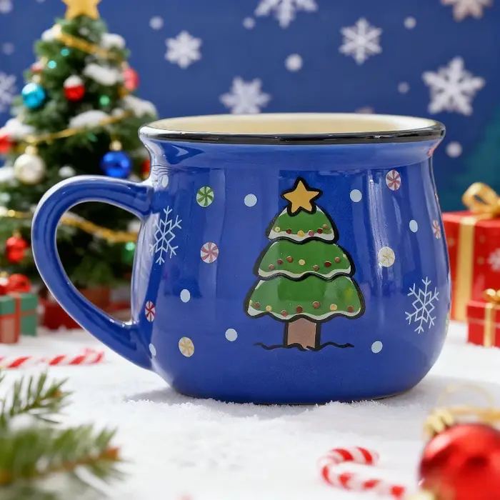 150ML tasses de noël en céramique mignon Santa Elk pingouin Mousse tasse à café tasse pour bureau maison lait café thé tasses cadeaux de noël