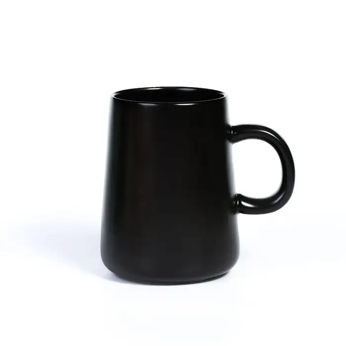 Tasse à café en céramique, Extra Large, couleur unique, givrée, avec cuillère, 450ML
