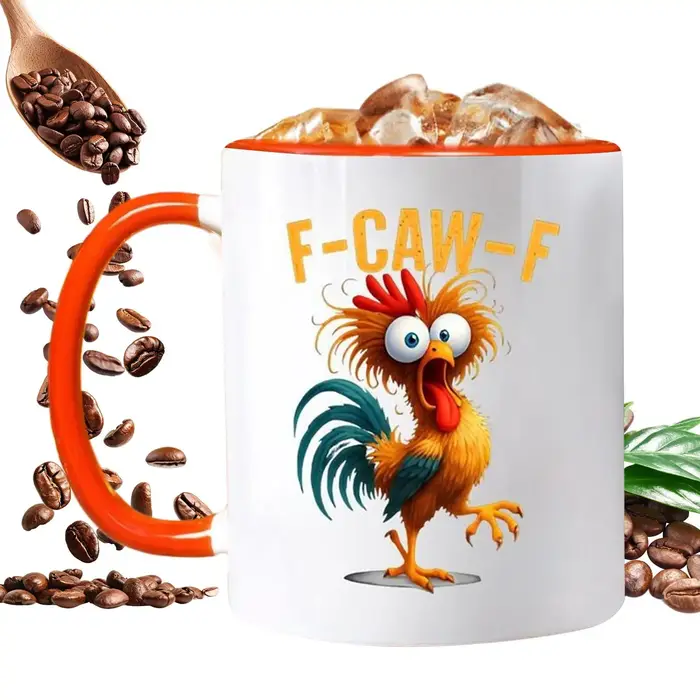 Tasse à café en céramique drôle f-caw-f poulet