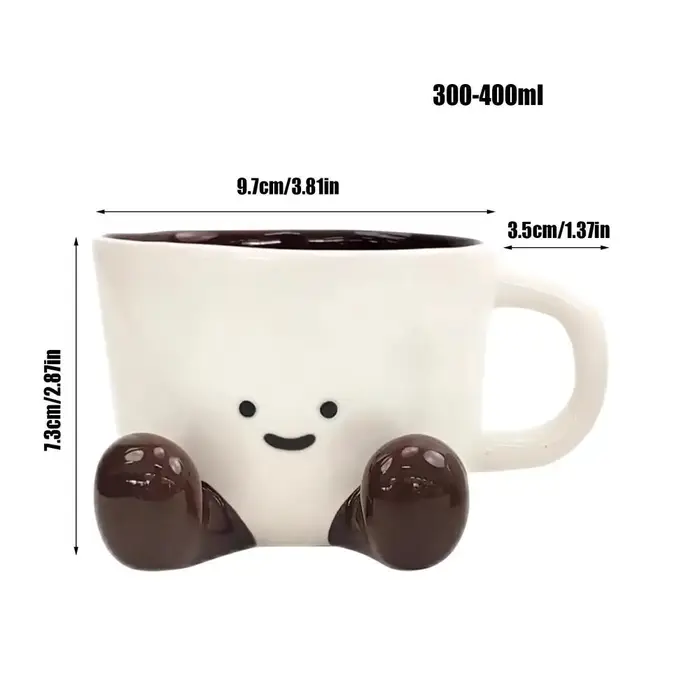 Tasse à café en céramique, tasse d'eau avec pieds, jolie tasse décorative pour boissons au café, pou