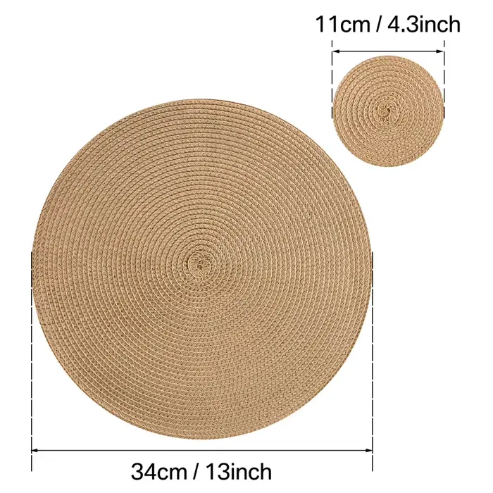 Ensemble de 12 tapis de Table rond tressé