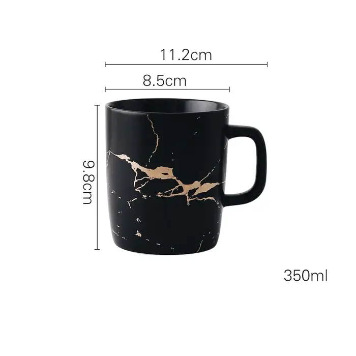 Tasses à café incrustées de marbre doré, mug pour petit déjeuner, verres de bureau et de maison, tas