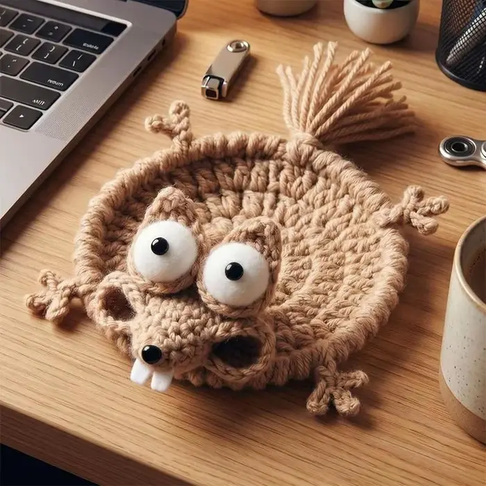 Sous-verres en crochet faits main avec des animaux mignons