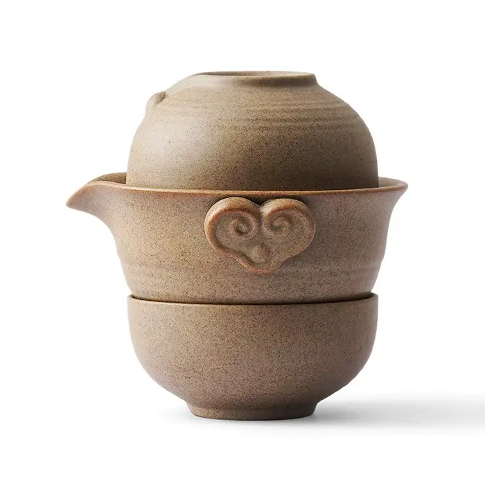 Service à thé chinois Kung Fu, 1 théière, 2 tasses à thé, ensemble de tasses à thé vert de voyage, l