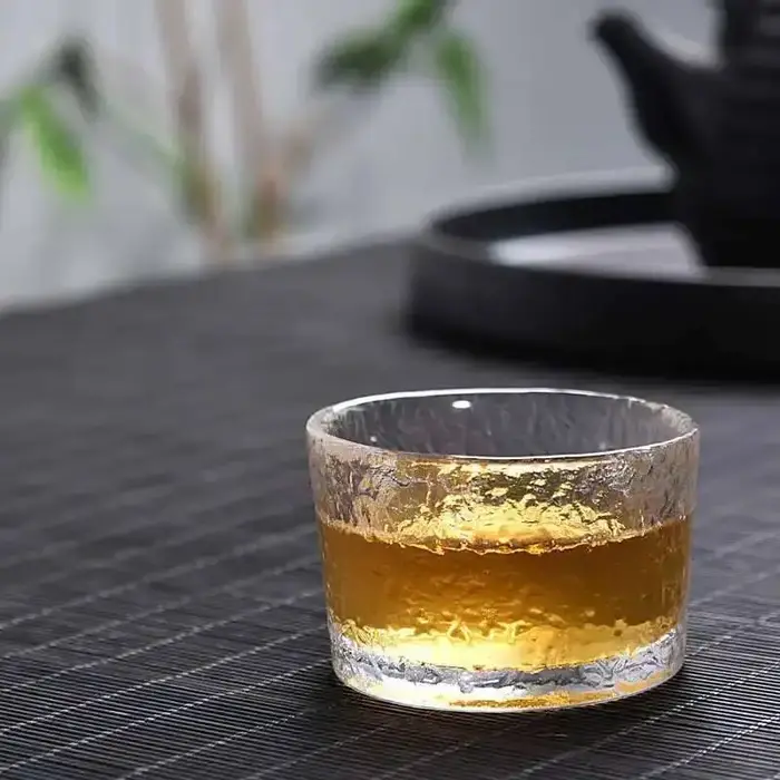 Tasse à thé en verre à grain de marteau japonais, tasse transparente en cristal, service à thé Kung Fu, petite tasse à thé pour propriétaire de la maison, bol à thé G