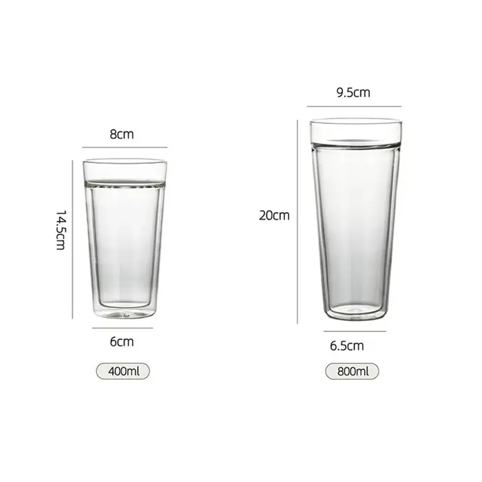 Tasse à café en verre à double paroi résistante à la chaleur