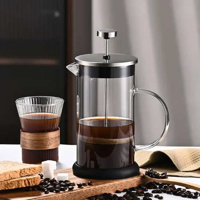 Cafetière à piston, presse à café en verre borosilicate résistant à la chaleur
