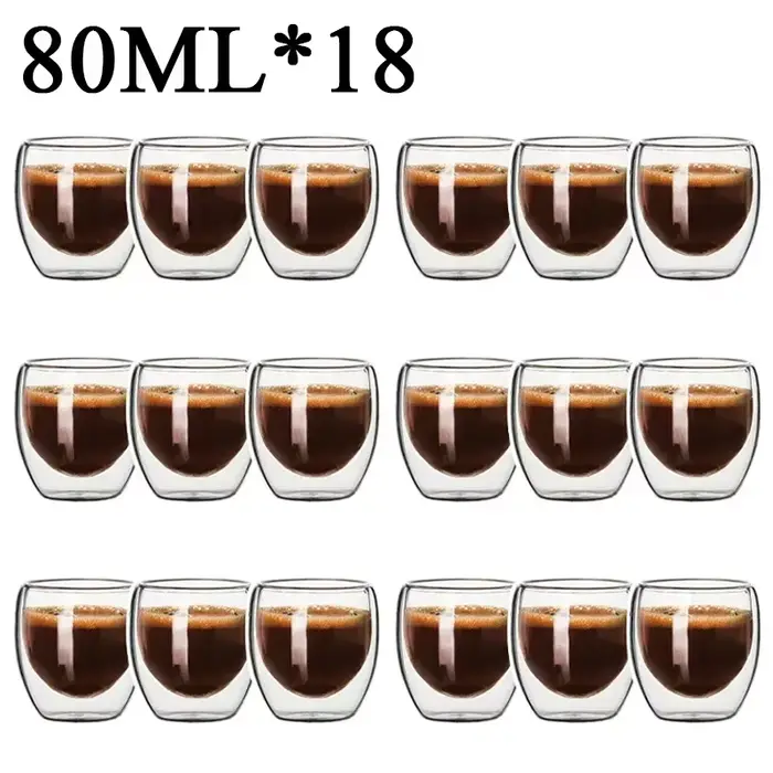 Tasse en verre Borosilicate à Double paroi, résistante à la chaleur, pour thé, lait, jus, café, eau,