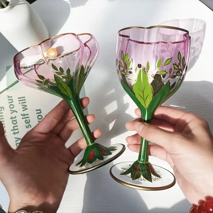Verres à vin en cristal de style vintage