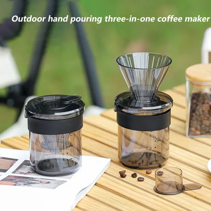Cafetière trois en un infusée à la main avec échelle, tasse à café en matériau épais de qualité alim
