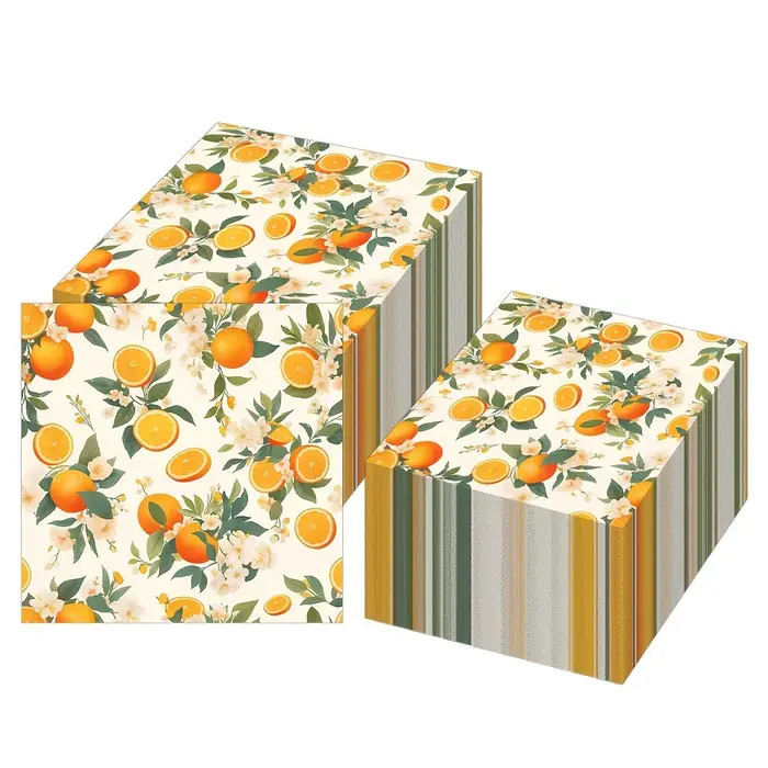 20/40/60 serviettes de table à thème fleurs d'oranger, idéales pour les fêtes, les mariages, les ann