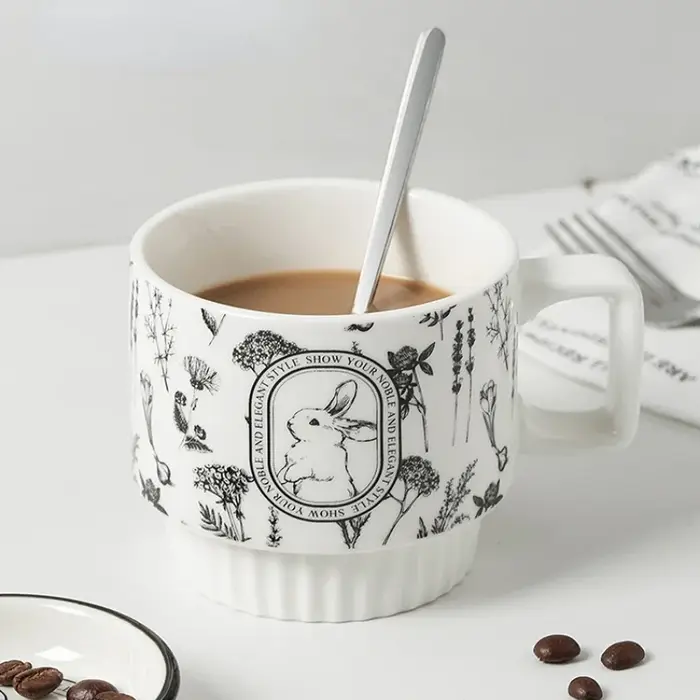 Tasses à café en céramique Animal Rabbit