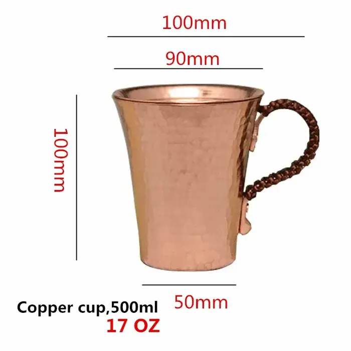 Mug de Mule de moscou en cuivre avec couvercle