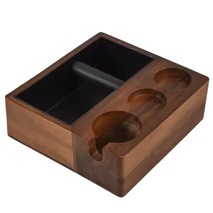 Espresso Knock Box, Station de bourrage, Boîtes de rangement en bois pour inviolable, Distributeur, 