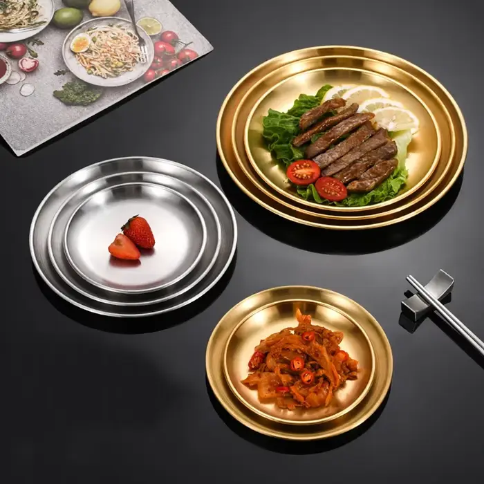 Ensemble d'assiettes en acier inoxydable pour Barbecue