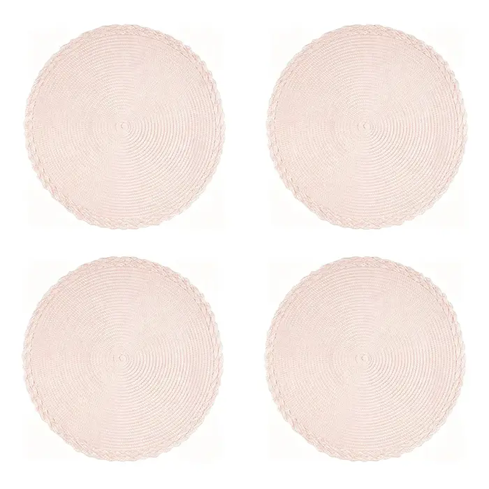 Ensemble de 4 sets de table ronds tressés, lavables, antidérapants, pour la maison, la cuisine, les 