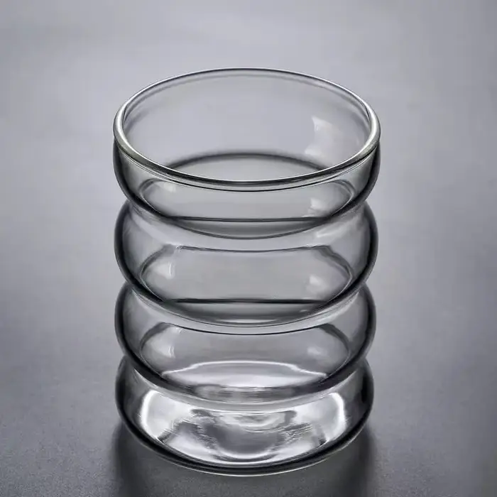 Tasse en verre en forme de vague résistante à la chaleur, verres à bière, tasse à thé, café, jus, la