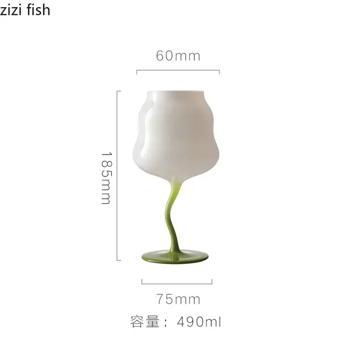 Tasse en verre à pieds hauts de Style crème