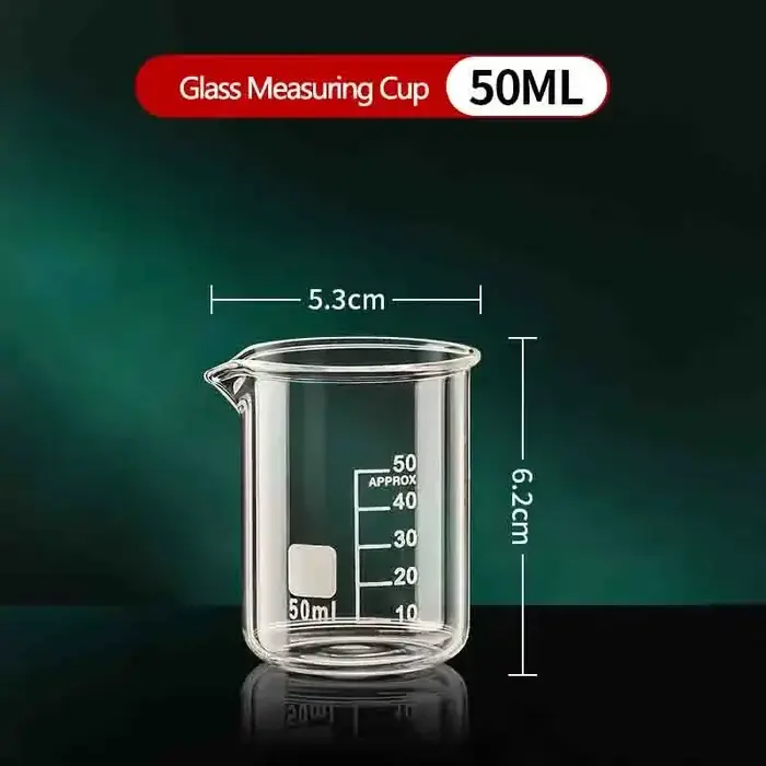 Tasse graduée en verre à haute teneur en borosilicate