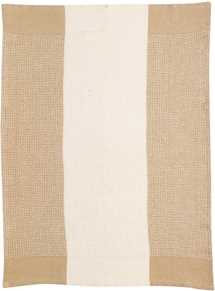 Torchon nid d'abeilles Finn recycl Sable 50 x 70
