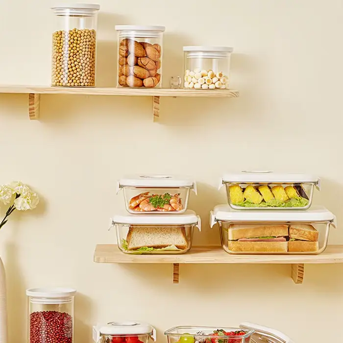 Boîte scellée en verre sous vide pour le stockage des aliments au réfrigérateur