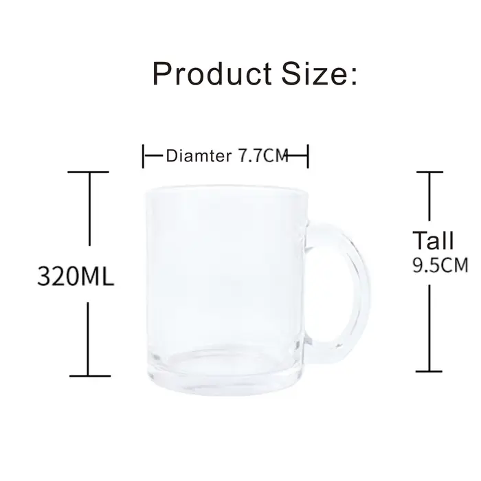 Bricolage personnalisé 320ML 11oz tasse en verre tasses personnalisées café lait