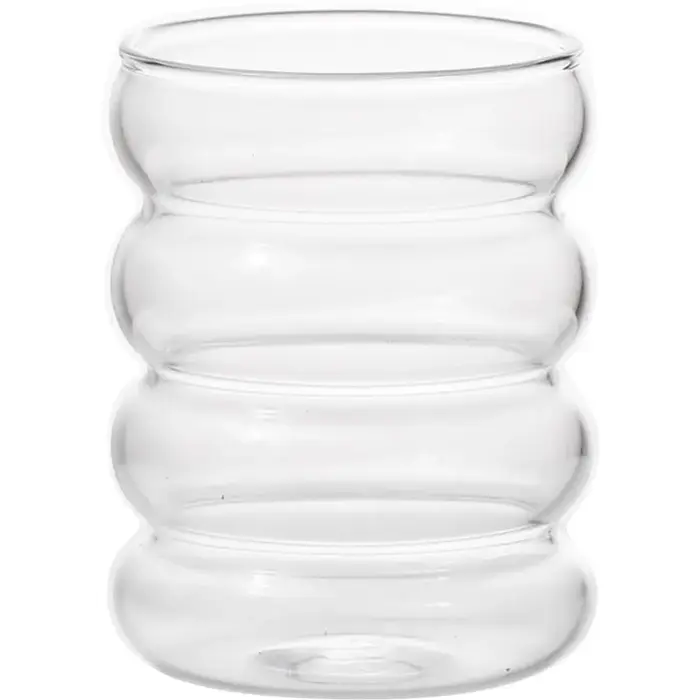 Tasse en verre ondulé domestique