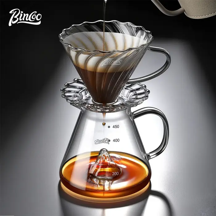 BINCOO 450ml verser sur café goutteur verre partage Pot entonnoir goutte