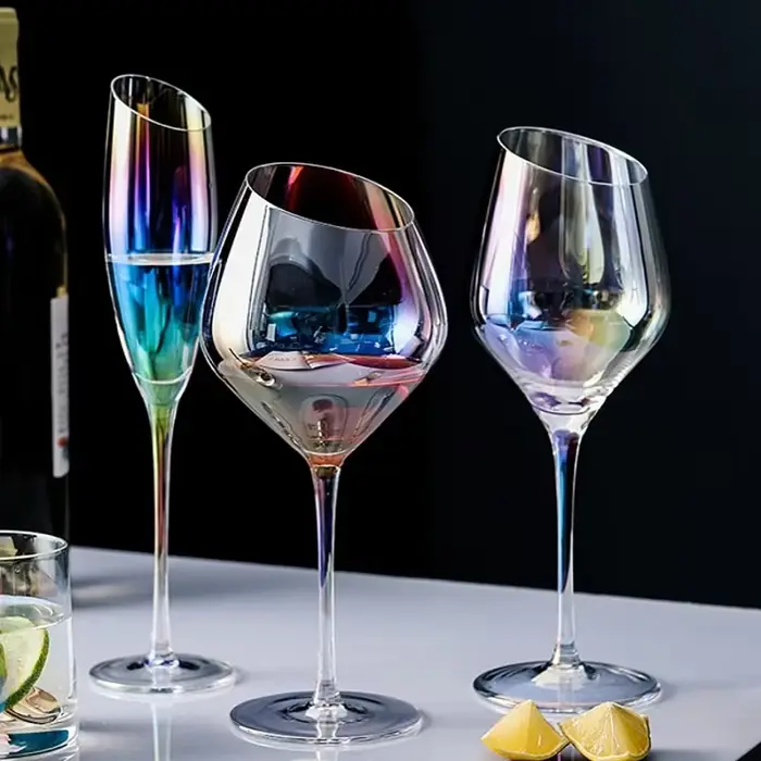 Verre à vin à Champagne biseauté créatif
