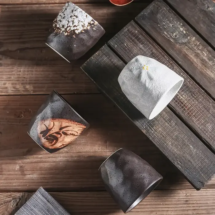 Tasse à Thé Japonaise de 180ml en Céramique Rétro