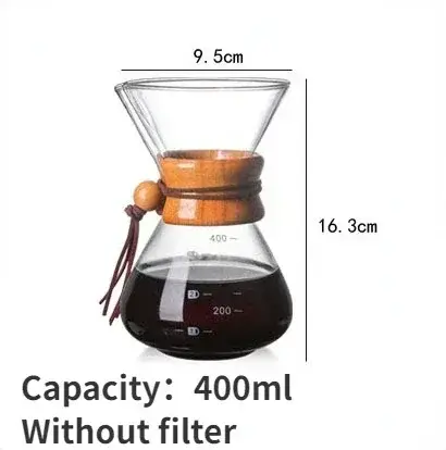 Bouilloire à café en verre avec filtre en acier inoxydable, brassage goutte à goutte, brasseur chaud